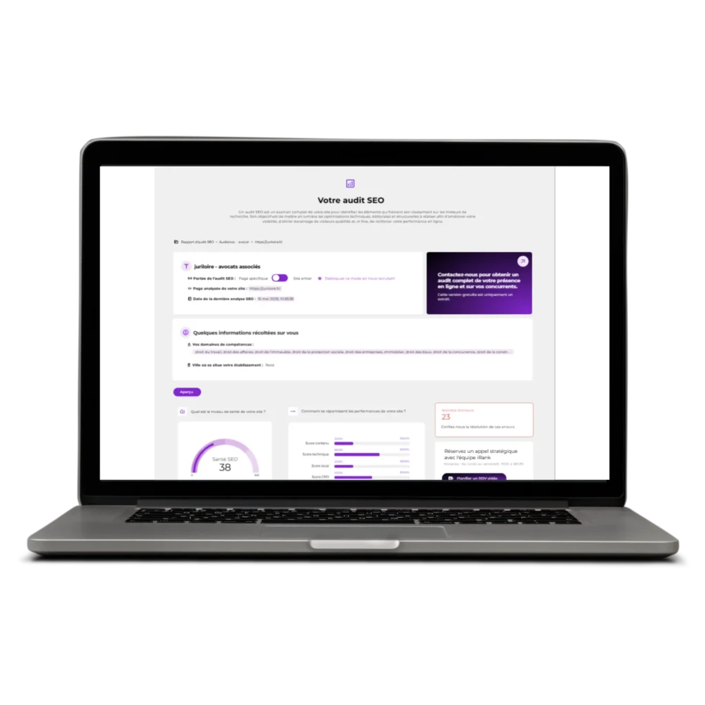 Rapport audit SEO sur Looker Studio